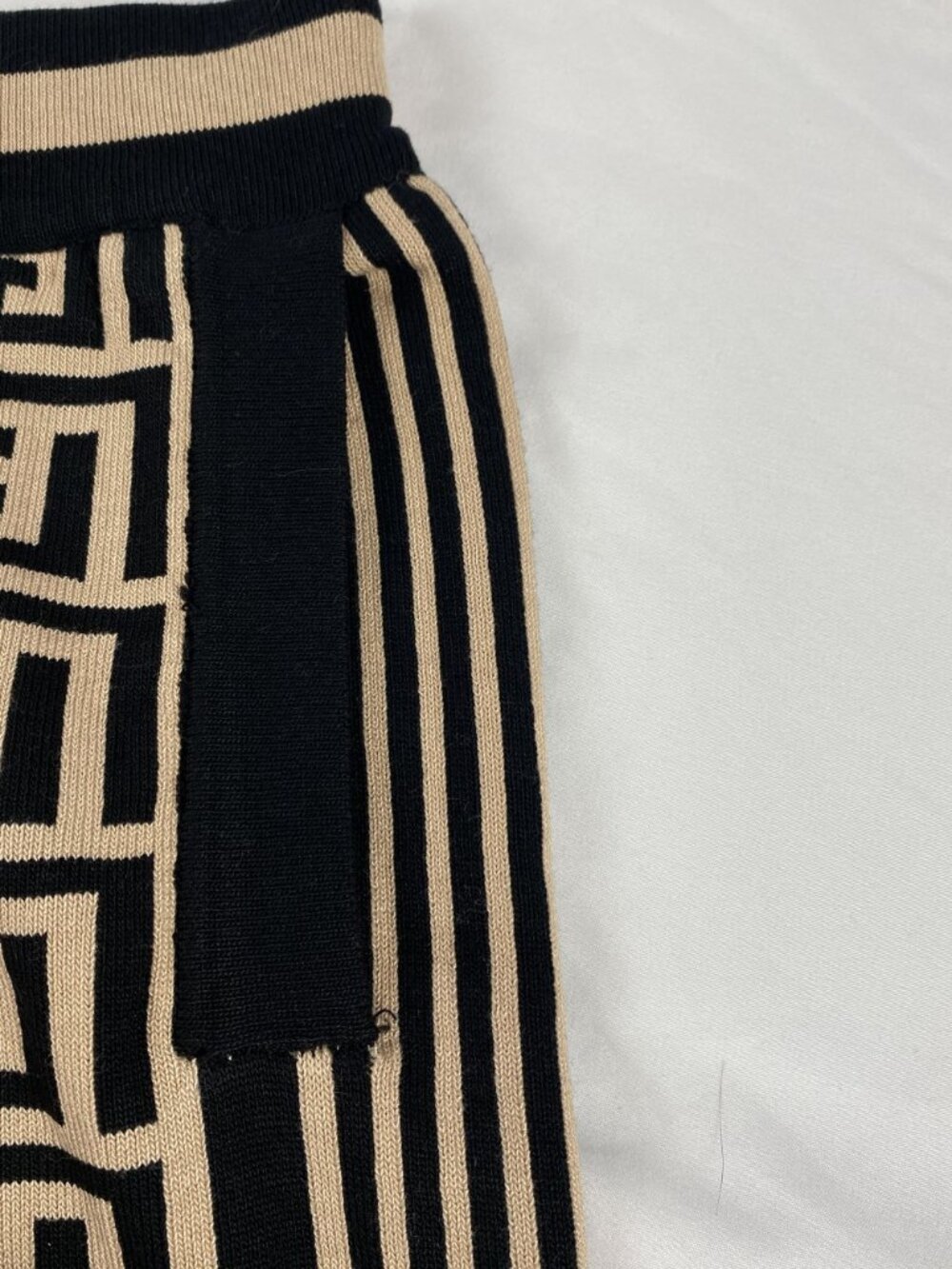Fashion Nova Womens Black & Beige Geometric Wide-Leg Pants XL Viscose Blend - Picture 8 of 10